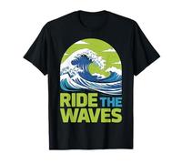 Diseño Ride The Waves Surf Wave, Arte Retro oceánico Camiseta