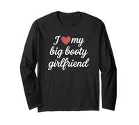 Diseño romántico con Texto en inglés I Heart My Big Booty Girlfriend Manga Larga
