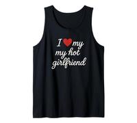 Diseño romántico cursivo con Texto en inglés I Heart My Hot Girlfriend Camiseta sin Mangas