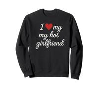 Diseño romántico cursivo con Texto en inglés I Heart My Hot Girlfriend Sudadera