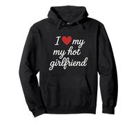 Diseño romántico cursivo con Texto en inglés I Heart My Hot Girlfriend Sudadera con Capucha