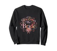 Diseño romántico Floral Retro de Here Comes The Bride Sudadera