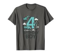 Diseño temático de camión de construcción para niño de 4º cumpleaños Camiseta
