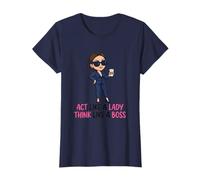 Diseño Think Like a Boss Coffee Woman Camiseta