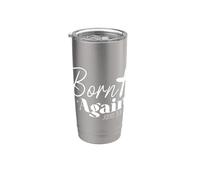 Diseño Tipográfico de Fe Espiritual Juan 3:3 Vaso térmico de acero inoxidable de doble pared