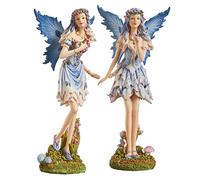 Diseño Toscano Pradera y Amapolas la windforest Estatua de Hadas Collection: Juego De Dos, Multi/Color, 2 Piezas