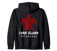 Diseño Tribal de Isla de Tortugas Marinas de Corn Island Nicaragua Sudadera con Capucha