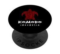 Diseño Tribal de Playa de Tortuga Marina de Komodo Indonesia PopSockets PopGrip Adhesivo