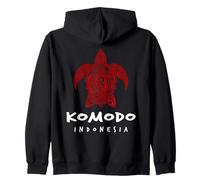 Diseño Tribal de Playa de Tortuga Marina de Komodo Indonesia Sudadera con Capucha