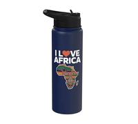 Diseño tribal I Love Africa Stainless Steel Insulated Water Bottle