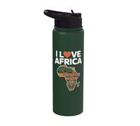 Diseño tribal I Love Africa Stainless Steel Insulated Water Bottle