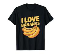 Diseño Tropical Divertido I Love Bananas Camiseta gráfica económica