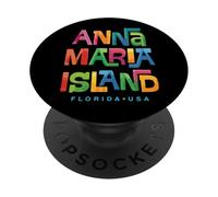 Diseño Tropical Retro de Anna Maria Island Florida PopSockets PopGrip Adhesivo