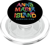 Diseño Tropical Retro de Anna Maria Island Florida PopSockets PopGrip para MagSafe