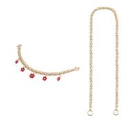 Diseño único de corazón de fresa y flores, decoración de cadena que añade un toque de romance a tu bolso de mano, rosa (b), 6 1/8