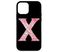 Diseño único de escamas de sirena con letra X Carcasa para iPhone 12 mini