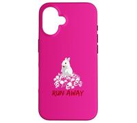 Diseño Unisex Divertido de Conejo Run Away Carcasa para iPhone 16