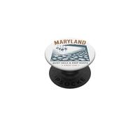 Diseño Vintage Costero de Maryland con Veleros PopSockets PopGrip Adhesivo
