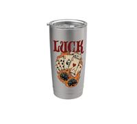Diseño Vintage de Apuestas para Amantes del Póker Vaso térmico de acero inoxidable de doble pared