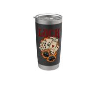 Diseño Vintage de Apuestas para Amantes del Póker Vaso térmico de acero inoxidable de doble pared