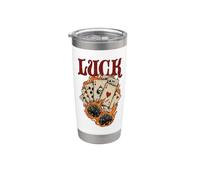 Diseño Vintage de Apuestas para Amantes del Póker Vaso térmico de acero inoxidable de doble pared