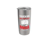 Diseño vintage de artes marciales mixtas Fausto para amantes del karate Vaso térmico de acero inoxidable de doble pared