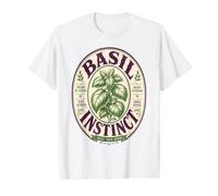 Diseño Vintage de Basil Instinct para cocinar Hierbas y Jardinero Camiseta gráfica económica, Hombre, Blanco, XL