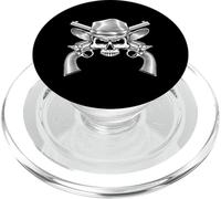 Diseño vintage de calavera y pistolas de vaquero occidental PopSockets PopGrip para MagSafe