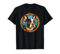 Diseño vintage de cara de perro Boston Terrier para el día del padre Camiseta