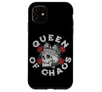 Diseño vintage de corona de calavera con rosas para reinas del caos Carcasa para iPhone 11
