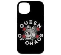 Diseño vintage de corona de calavera con rosas para reinas del caos Carcasa para iPhone 13