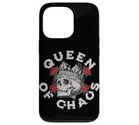 Diseño vintage de corona de calavera con rosas para reinas del caos Carcasa para iPhone 13 Pro