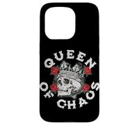 Diseño vintage de corona de calavera con rosas para reinas del caos Carcasa para iPhone 15 Pro