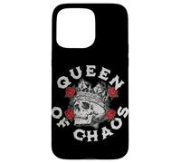 Diseño vintage de corona de calavera con rosas para reinas del caos Carcasa para iPhone 15 Pro Max