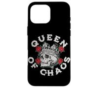 Diseño vintage de corona de calavera con rosas para reinas del caos Carcasa para iPhone 16 Pro Max