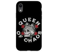 Diseño vintage de corona de calavera con rosas para reinas del caos Carcasa para iPhone XR