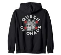 Diseño vintage de corona de calavera con rosas para reinas del caos Sudadera con Capucha