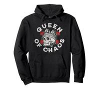 Diseño vintage de corona de calavera con rosas para reinas del caos Sudadera con Capucha
