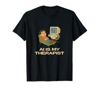 Diseño Vintage de Dibujos Animados AI Is My Therapeut Camiseta