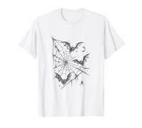 Diseño Vintage de Gothic Bats Spider Web Moon Dark Halloween Camiseta