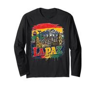 Diseño Vintage de La Paz, Bolivia para Aventureros Manga Larga