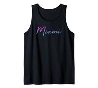 Diseño vintage de Miami City Script Playa Camiseta sin Mangas