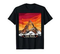 Diseño Vintage de montaña para Amantes de la Naturaleza y montañeros Camiseta