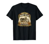 Diseño Vintage de Motocicleta Ride with Pride Camiseta
