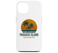 Diseño vintage de Paradise Island Bahamas con puesta de sol tropical Carcasa para iPhone 13