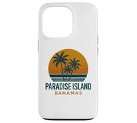 Diseño vintage de Paradise Island Bahamas con puesta de sol tropical Carcasa para iPhone 13 Pro