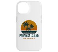 Diseño vintage de Paradise Island Bahamas con puesta de sol tropical Carcasa para iPhone 14