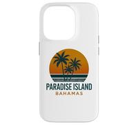 Diseño vintage de Paradise Island Bahamas con puesta de sol tropical Carcasa para iPhone 14 Pro