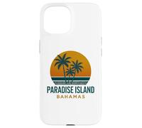 Diseño vintage de Paradise Island Bahamas con puesta de sol tropical Carcasa para iPhone 15