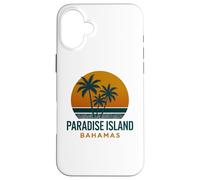 Diseño vintage de Paradise Island Bahamas con puesta de sol tropical Carcasa para iPhone 16 Plus